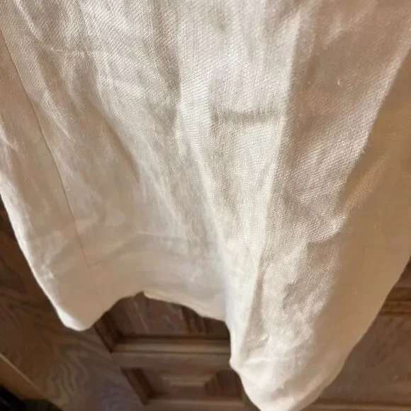 NWT Talbots Petite 100% Linen Pants Wide Leg 14P Cream MSRP $99 Beige Lined - Picture 7 of 16